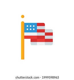 American Flag, Decoration Flat Icon Logo Illustration Vector Isolated. Independence Day of America and 4th of July Icon-Set. Suitable for Web Design, Logo, App, and Upscale Your Business.