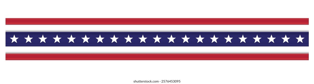 American flag decorative pennant vector patriotic 4th of july with stars, seamless horizontal stripes, and national pride design