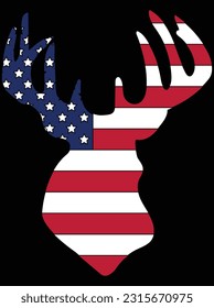 American flag deer vector art design, eps file. design file for t-shirt. SVG, EPS cuttable design file