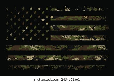 American Flag with Desert Camouflage