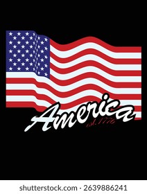 American flag design with america text celebrating united states independence and patriotism