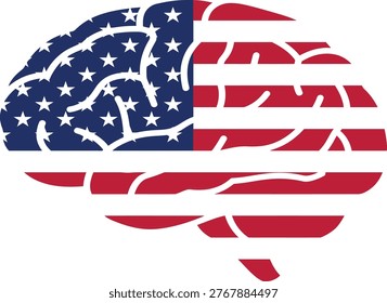 An American flag design in the shape of a human brain

A creative and thought-provoking illustration of the American flag in the shape of a human brain, symbolizing patriotism, intelligence, and freedom. The design features the iconic stars and stripes of the USA, merged with the cerebral cortex, representing the connection between national pride and intellectual curiosity.

