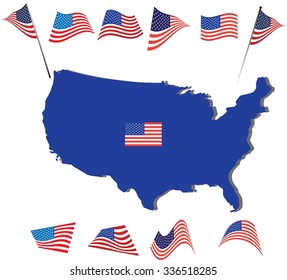 American Flag and design USA and Map
