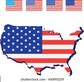 American Flag and design USA and Map