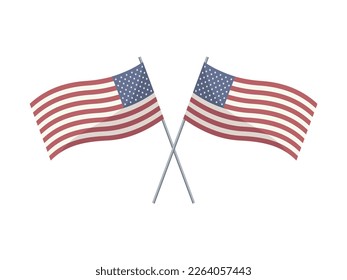 American Flag Design Vector, United States of America Flag Symbol Logo Icon