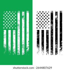 american flag disstressed vector black and white