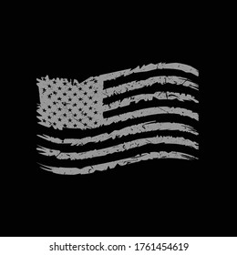 American Flag Distressed With Grunge Vector