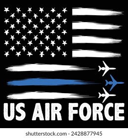 American Flag, Distressed US Flag,Air Force Cut File,Military Cut Files,United States Air Force,Silhouette for Air Force Lovers