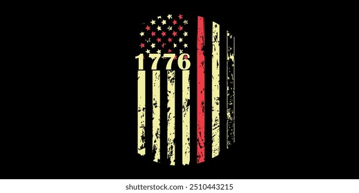  American Flag distressed vector file for t shirt, banner, flyer, illuminated 2025