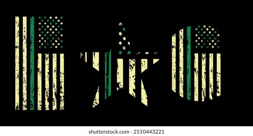  American Flag distressed vector file for t shirt, banner, flyer, illuminated 2025