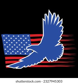 American flag eagle 4th of july t-shirt design