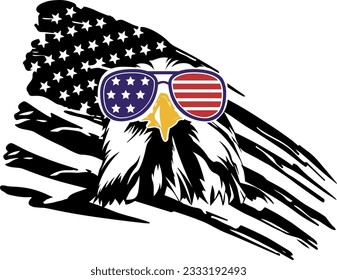 American flag eagle 4th of july t-shirt design