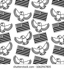 american flag and eagle bird background