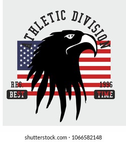 American flag and eagle graphic design vector art