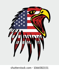 American flag and eagle graphic design vector art