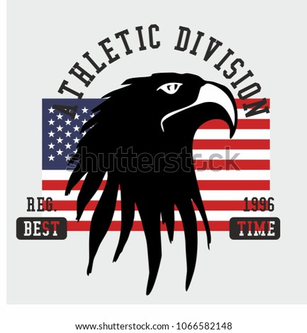 American flag and eagle graphic design vector art