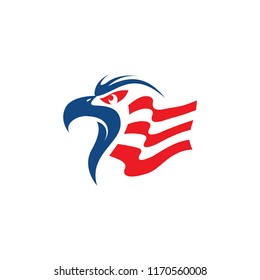 american flag with eagle logo