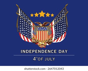 american flag with eagle on the navy blue background for celebrates fourth of july