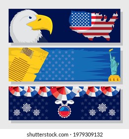 american flag eagle pennants statue