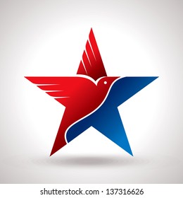  American flag and eagle symbol vector