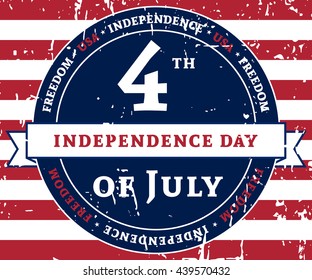 American flag element, symbol for 4th of July, Independence Day celebration. Patriotic Typography Graphics. National design. Fashion Print sportswear apparel, t shirt, card, banner Vector illustration