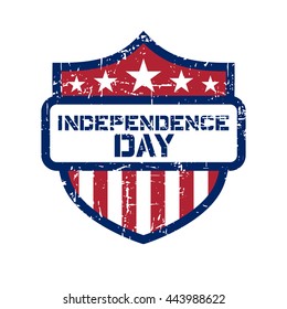 American flag element, symbol for 4th of July, Independence Day celebration. Patriotic Typography Graphics. Shield design. Fashion Print sportswear apparel, t shirt, card, banner Vector illustration