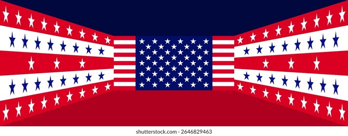 American flag elements and patriotic patterns, background settings