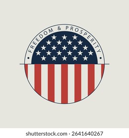 American flag emblem freedom and prosperity