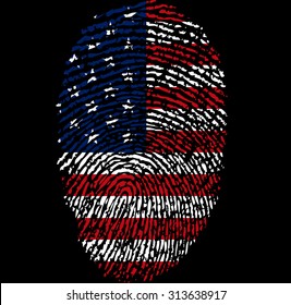 American flag and fingerprint
