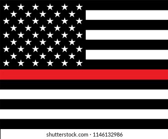 An American flag firefighter support flag. Vector EPS 10 available.