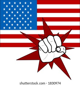 American Flag with fist