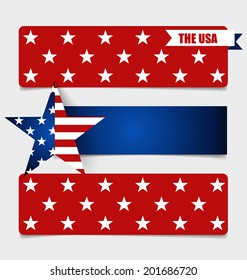 American Flag, Flags Concept Design. Vektorgrafik.
