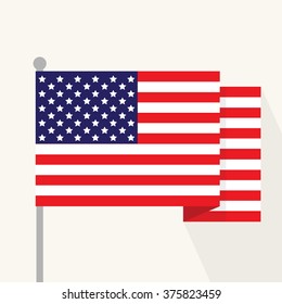 American flag flat design