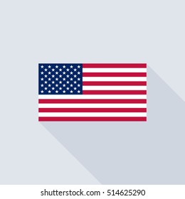 American flag , flat design vector with official proportion