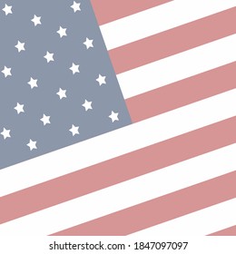 American flag. Flat vector illustration. Presidential election banner. 