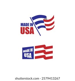 American flag flat vector logo icon. Simple vector button flag of the United States of America.EPS 10