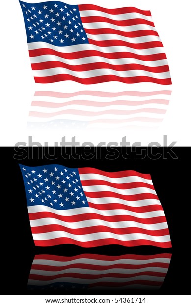 アメリカ国旗が流れる のベクター画像素材 ロイヤリティフリー 54361714