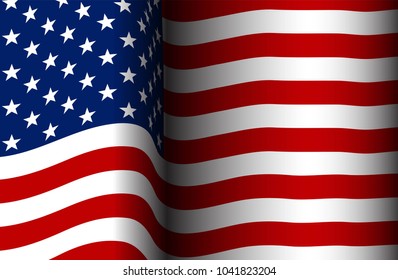 American flag flowing in the wind