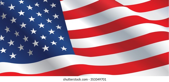 American flag flowing in the wind
