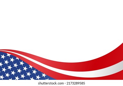 American flag flying on white background