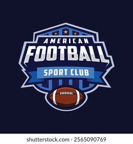 American flag football tournament logo template vector