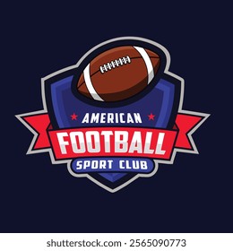 American flag football tournament logo template vector