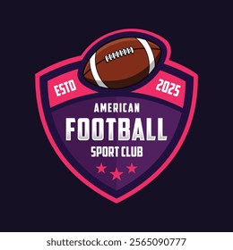 American flag football tournament logo template vector