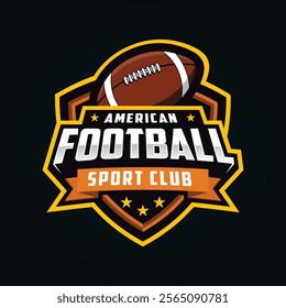 American flag football tournament logo template vector