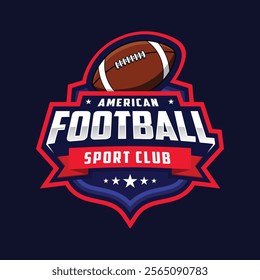 American flag football tournament logo template vector