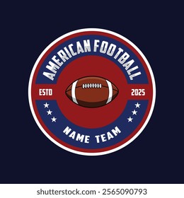 American flag football tournament logo template vector