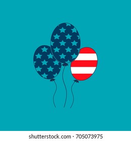 American flag in the form of a balloon. Labor day. Patriot day