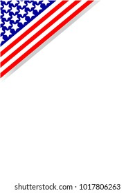 American flag frame corner with empty space for your text.