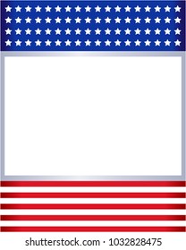 American Flag Frame With Empty Space For Text.