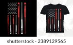 American Flag Funny Billiards Game Gift Retro Vintage Pool Player T-shirt Design